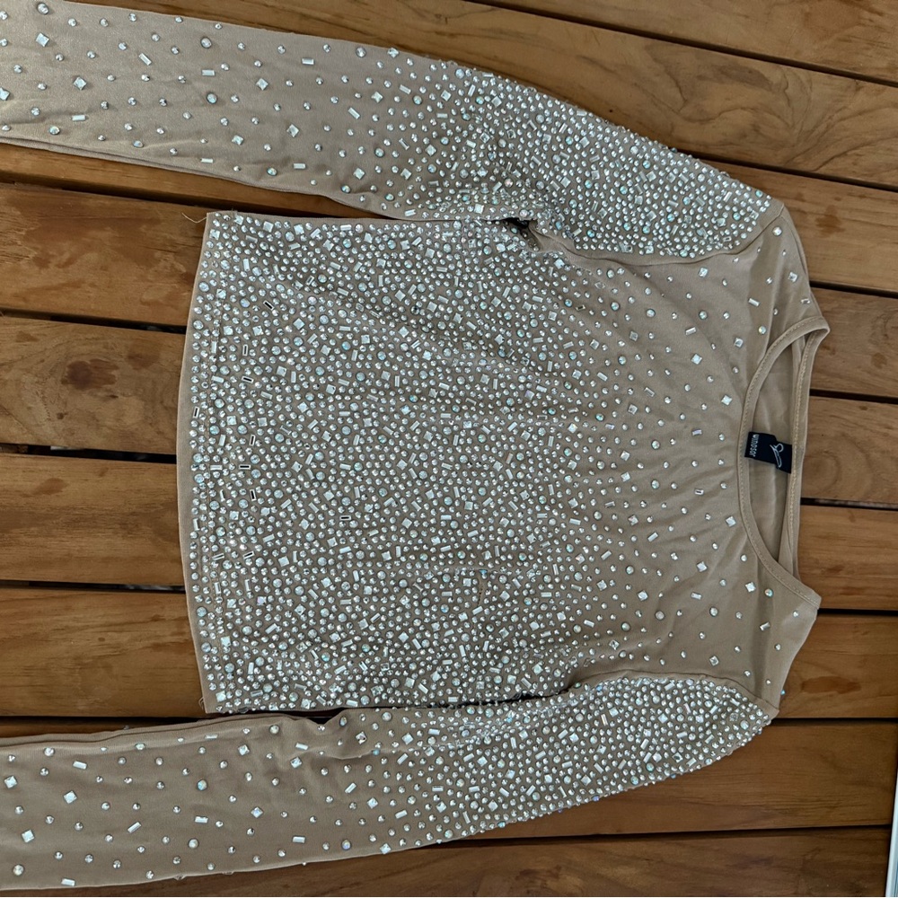 Embellished Tan Top
